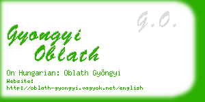 gyongyi oblath business card