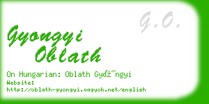 gyongyi oblath business card